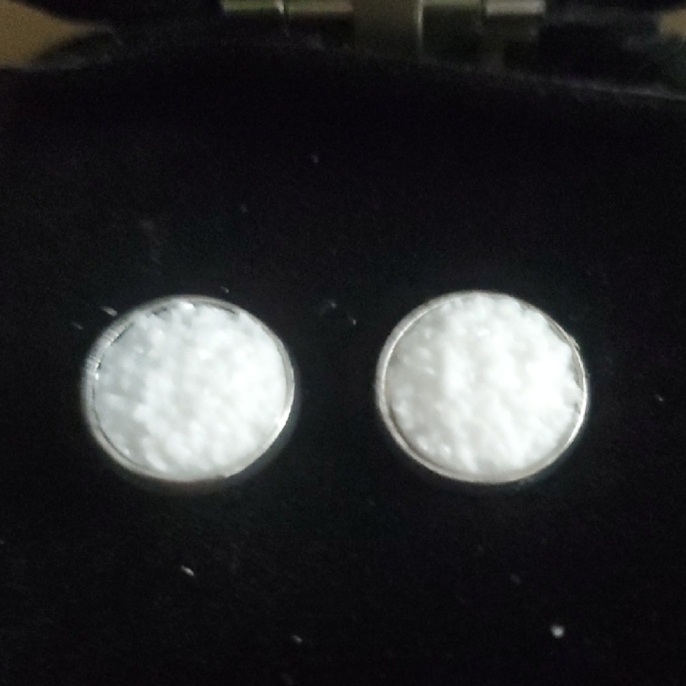 Elegant White Stud Earrings